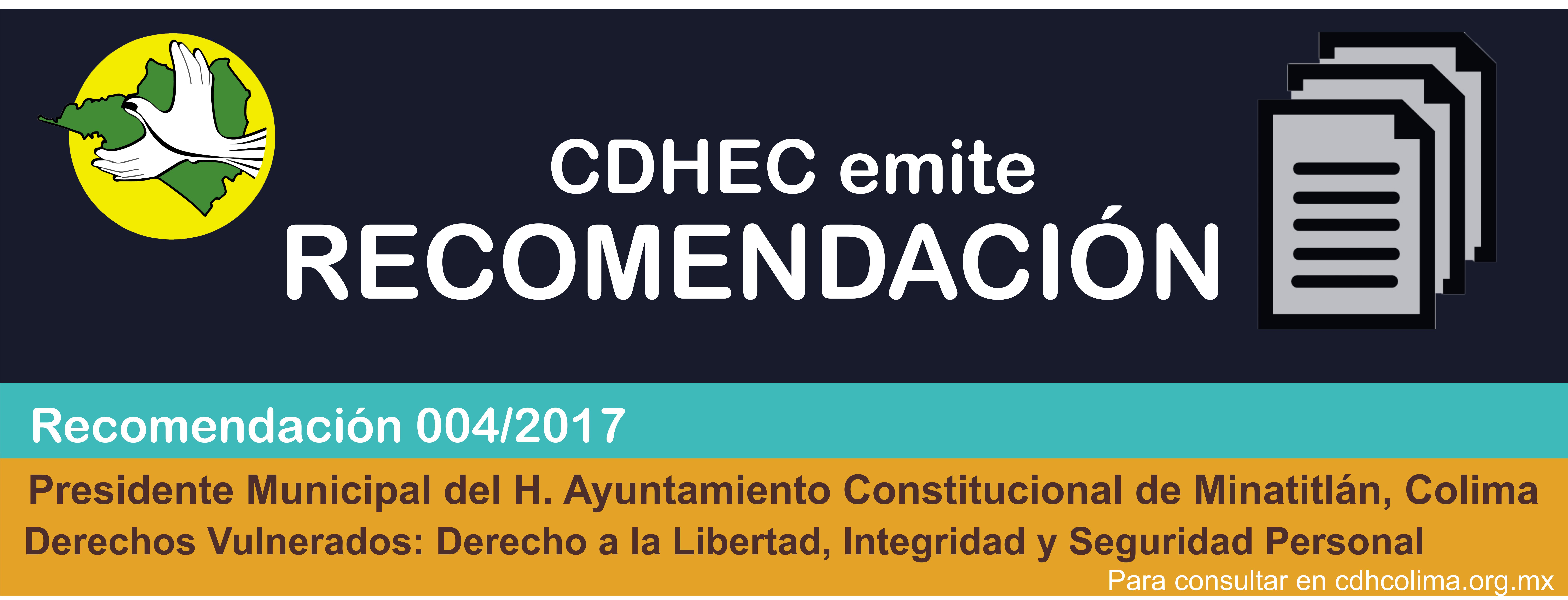 CDHEC emite recomendación