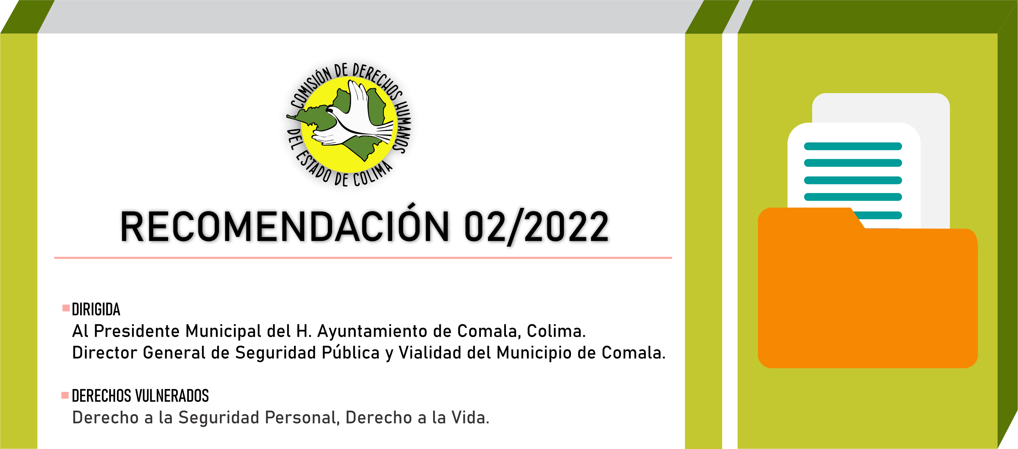 CDHEC emite Recomendación dirigida a autoridades del Ayuntamiento de Comala